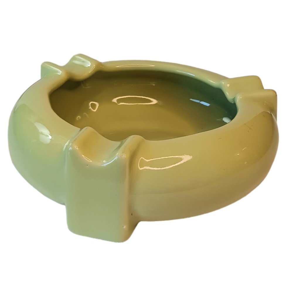 SOLD - Vintage Light Green Ceramic Ashtray Mid-century Modern - Picture 9 of 10